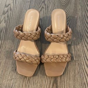 SINCERELY JULES braided tan heels